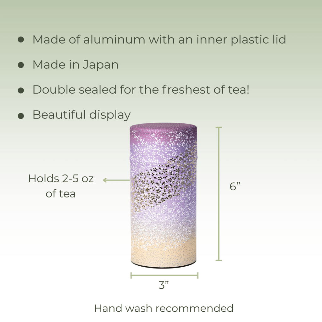 Japanese Tea Canister - Pink and Gold Flower