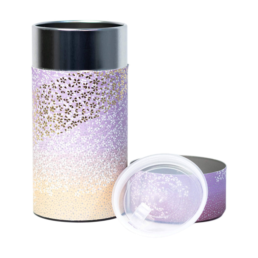 Japanese Tea Canister - Pink and Gold Flower