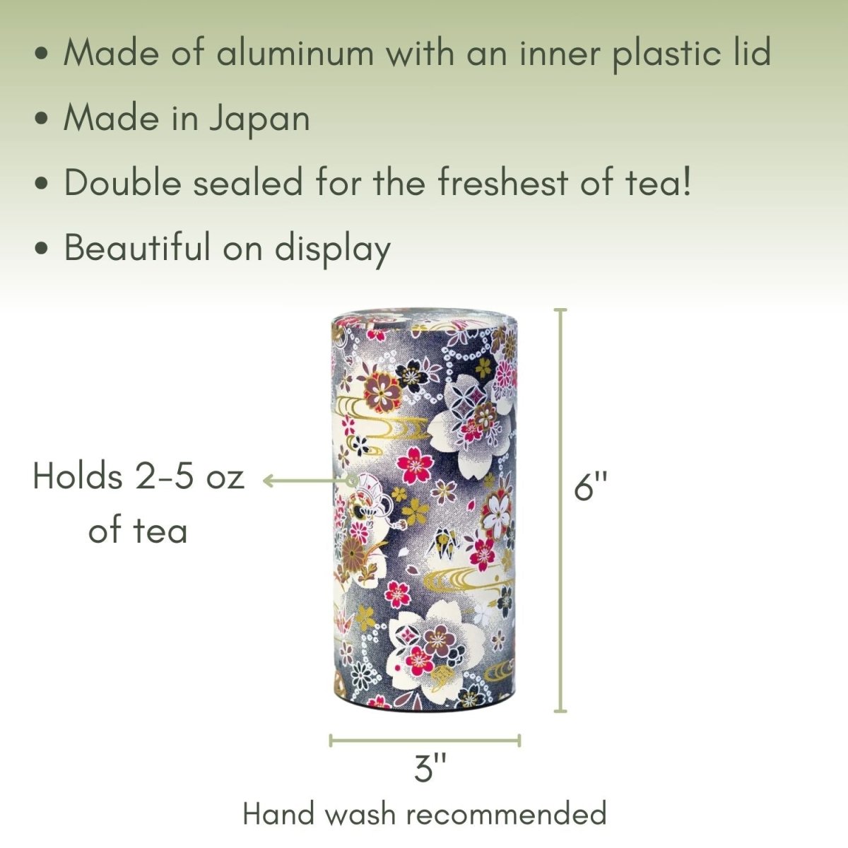Japanese Tea Canister - Japanese Floral