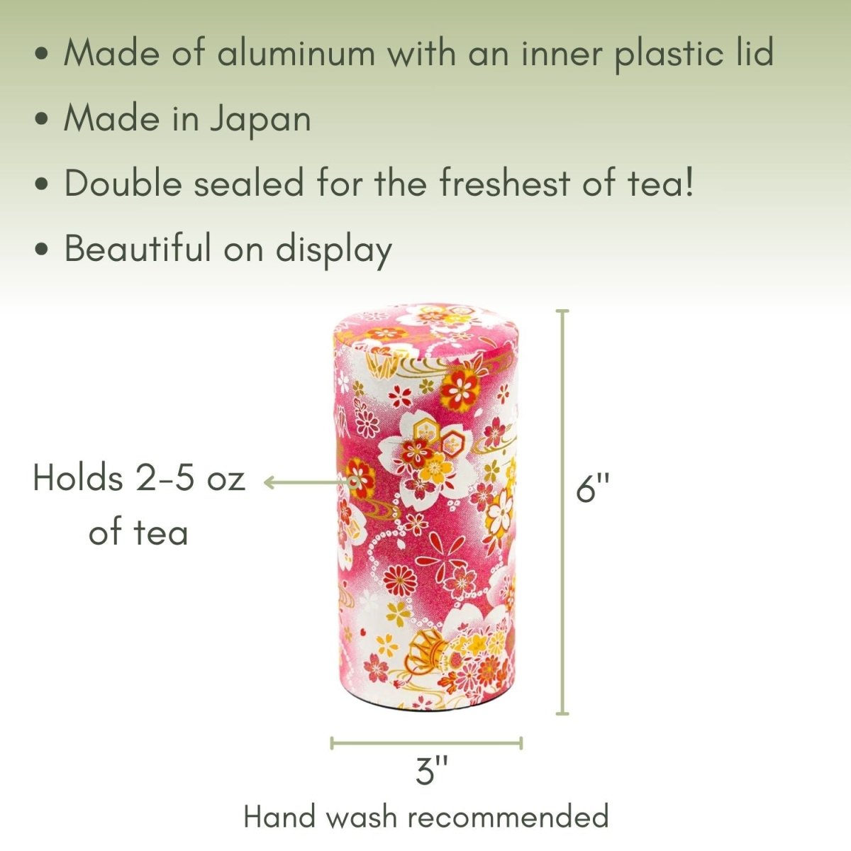 Japanese Tea Canister - Pink Flowers