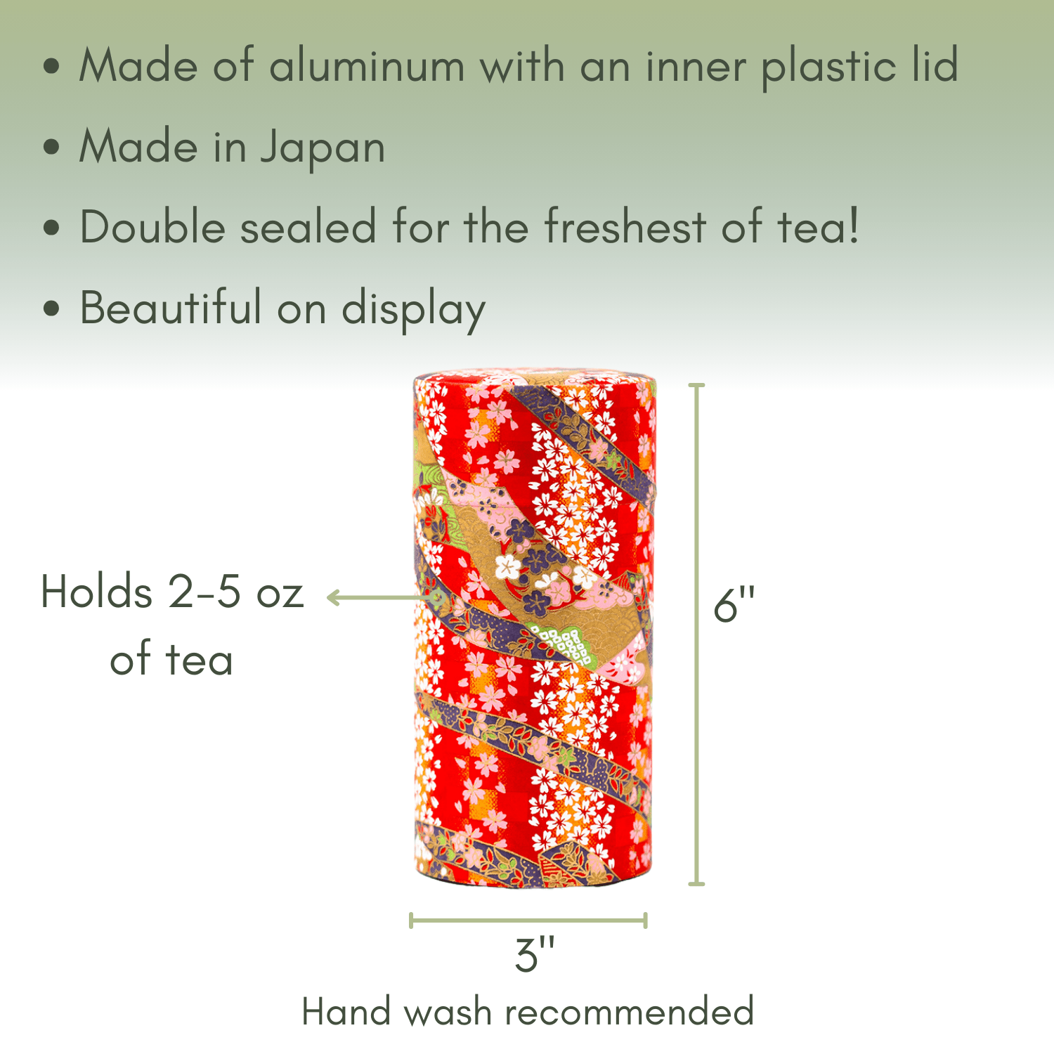 Japanese Tea Canister - Red and Gold