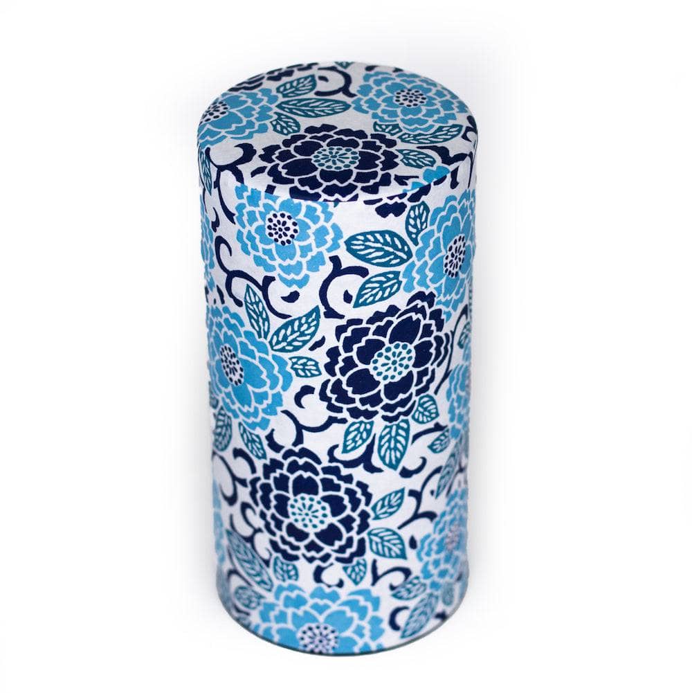 Japanese Tea Canister -Blue  Blossoms